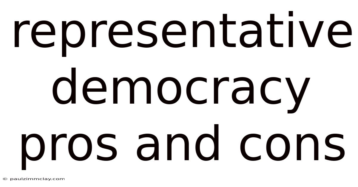 Representative Democracy Pros And Cons