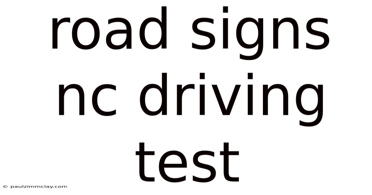 Road Signs Nc Driving Test