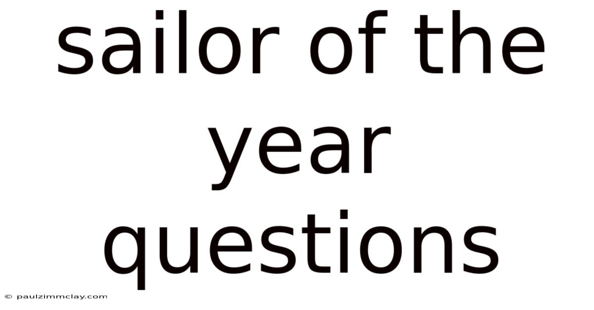 Sailor Of The Year Questions