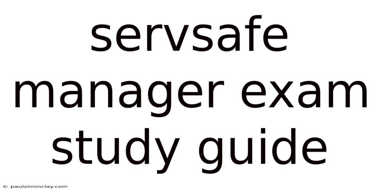 Servsafe Manager Exam Study Guide