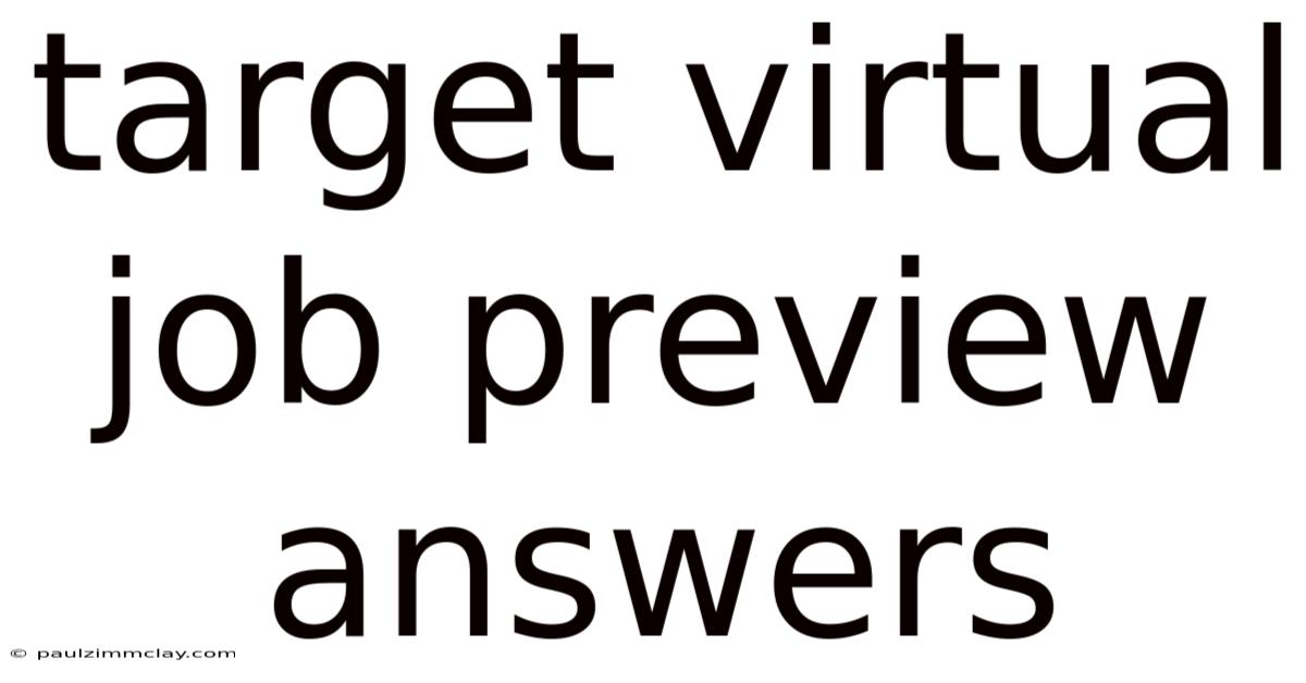Target Virtual Job Preview Answers