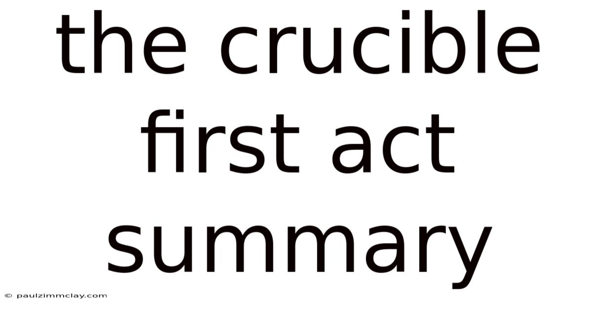The Crucible First Act Summary