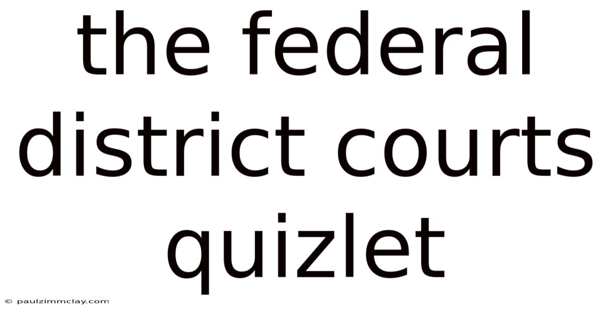 The Federal District Courts Quizlet