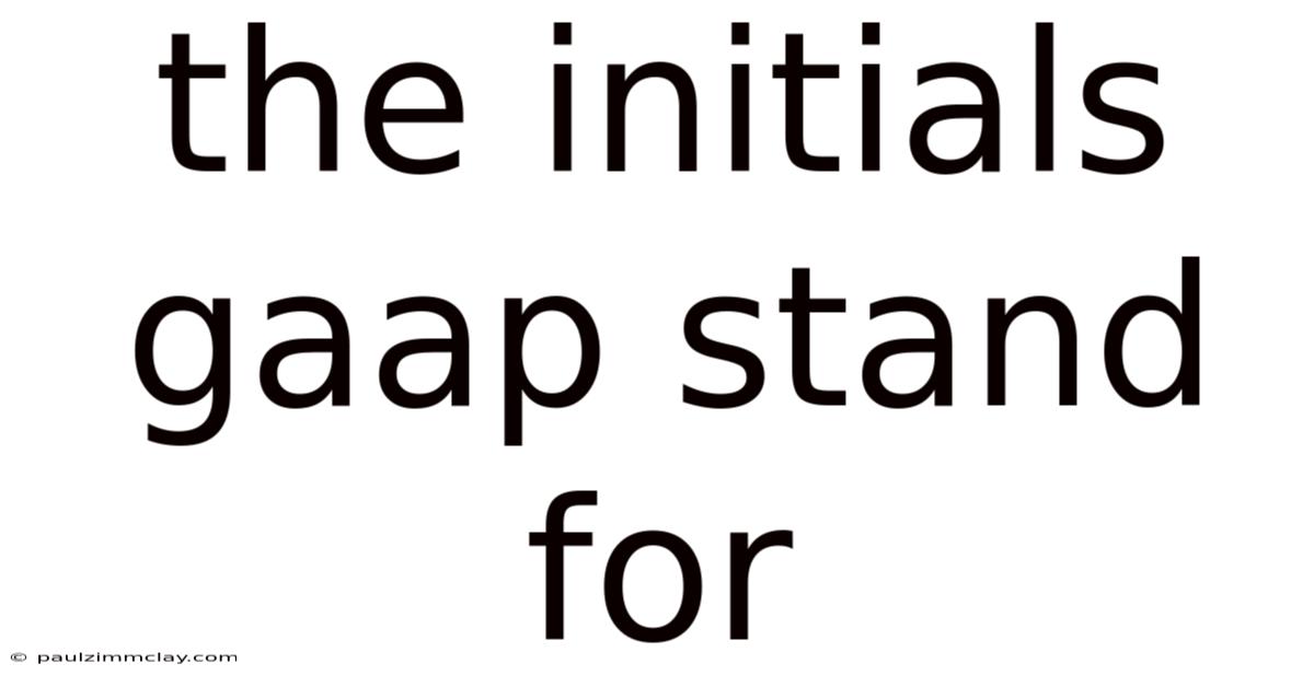 The Initials Gaap Stand For