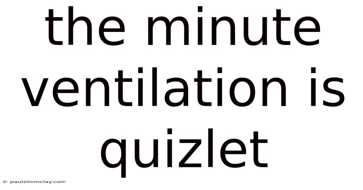 The Minute Ventilation Is Quizlet
