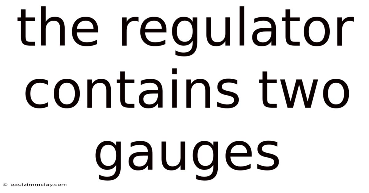 The Regulator Contains Two Gauges