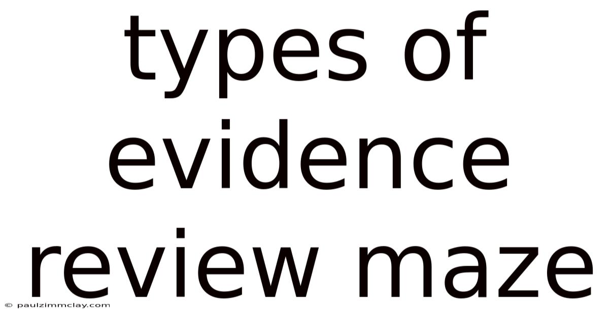 Types Of Evidence Review Maze