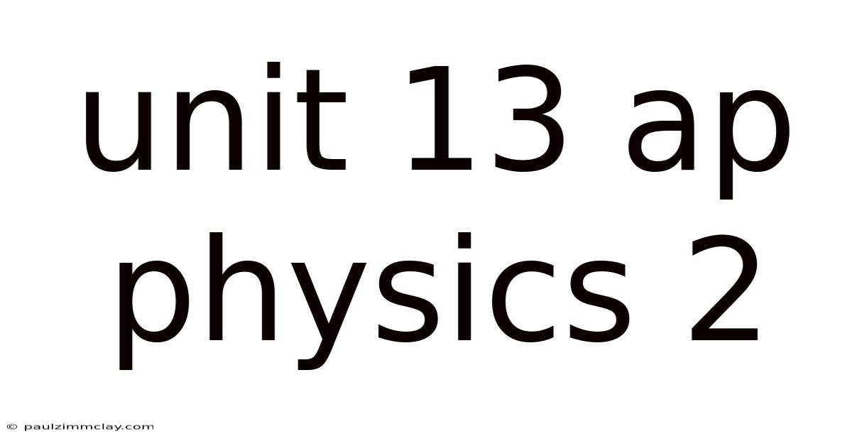 Unit 13 Ap Physics 2