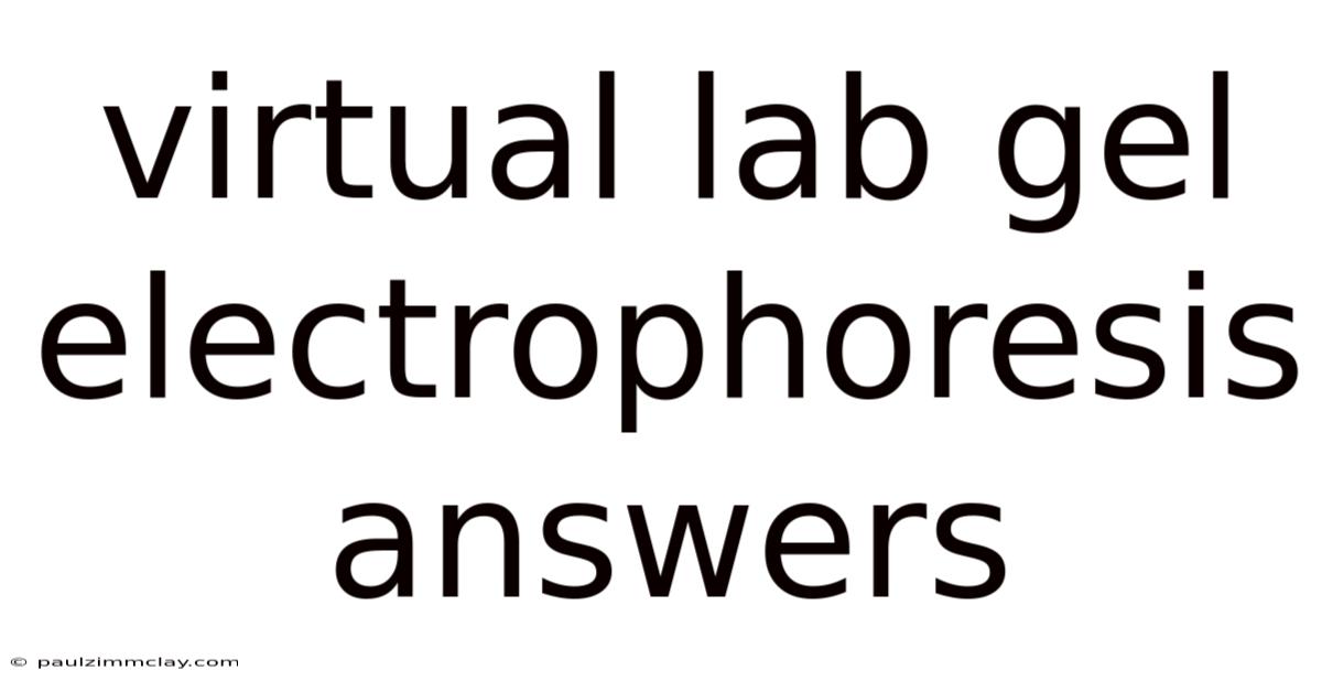 Virtual Lab Gel Electrophoresis Answers