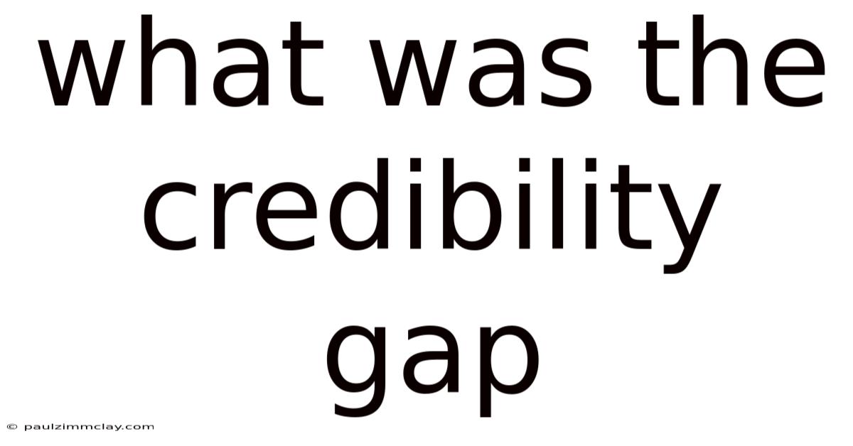 What Was The Credibility Gap