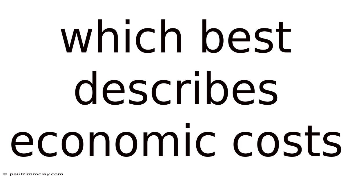 Which Best Describes Economic Costs