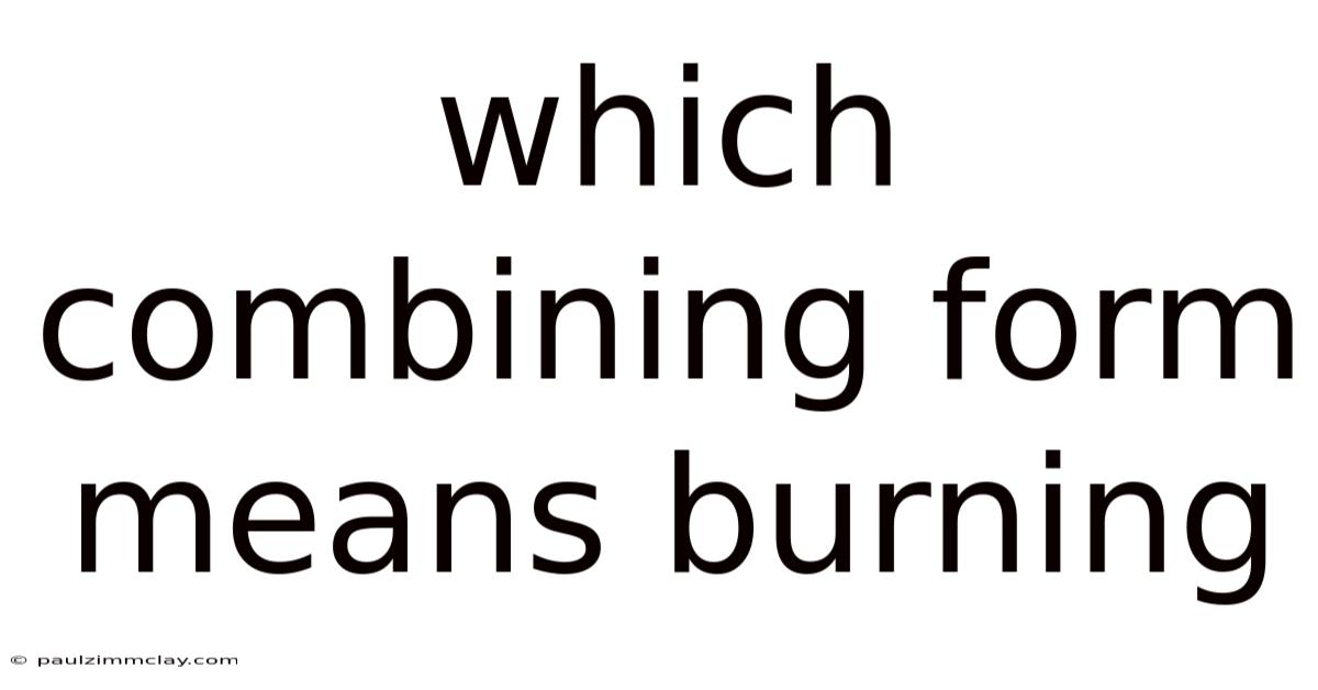 Which Combining Form Means Burning