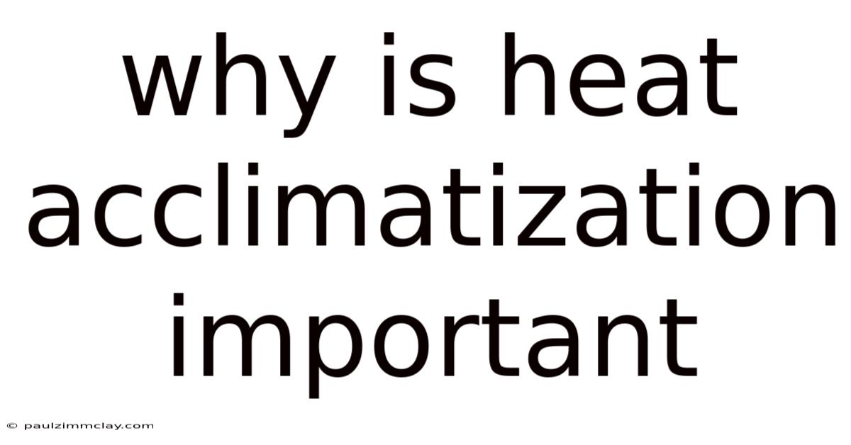 Why Is Heat Acclimatization Important