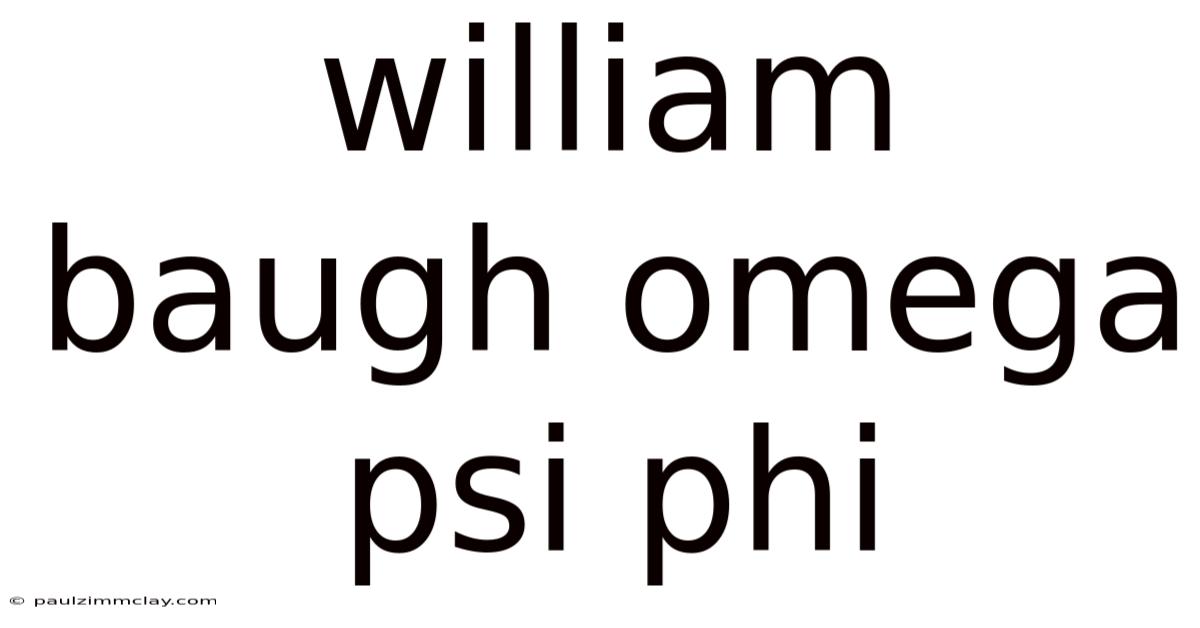 William Baugh Omega Psi Phi